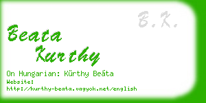 beata kurthy business card