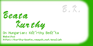 beata kurthy business card